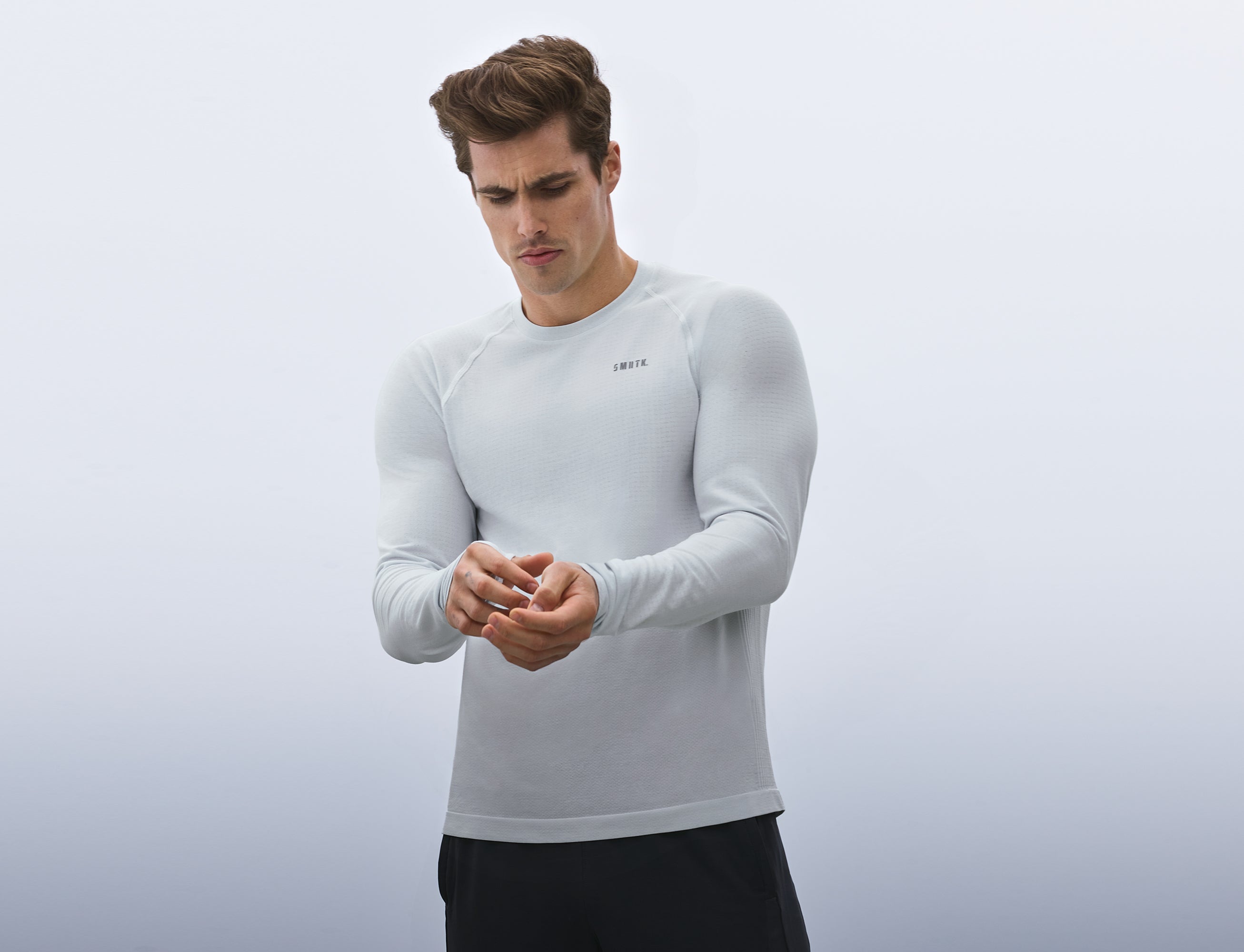 SMRTK Long Sleeve Performance Tee - Ash