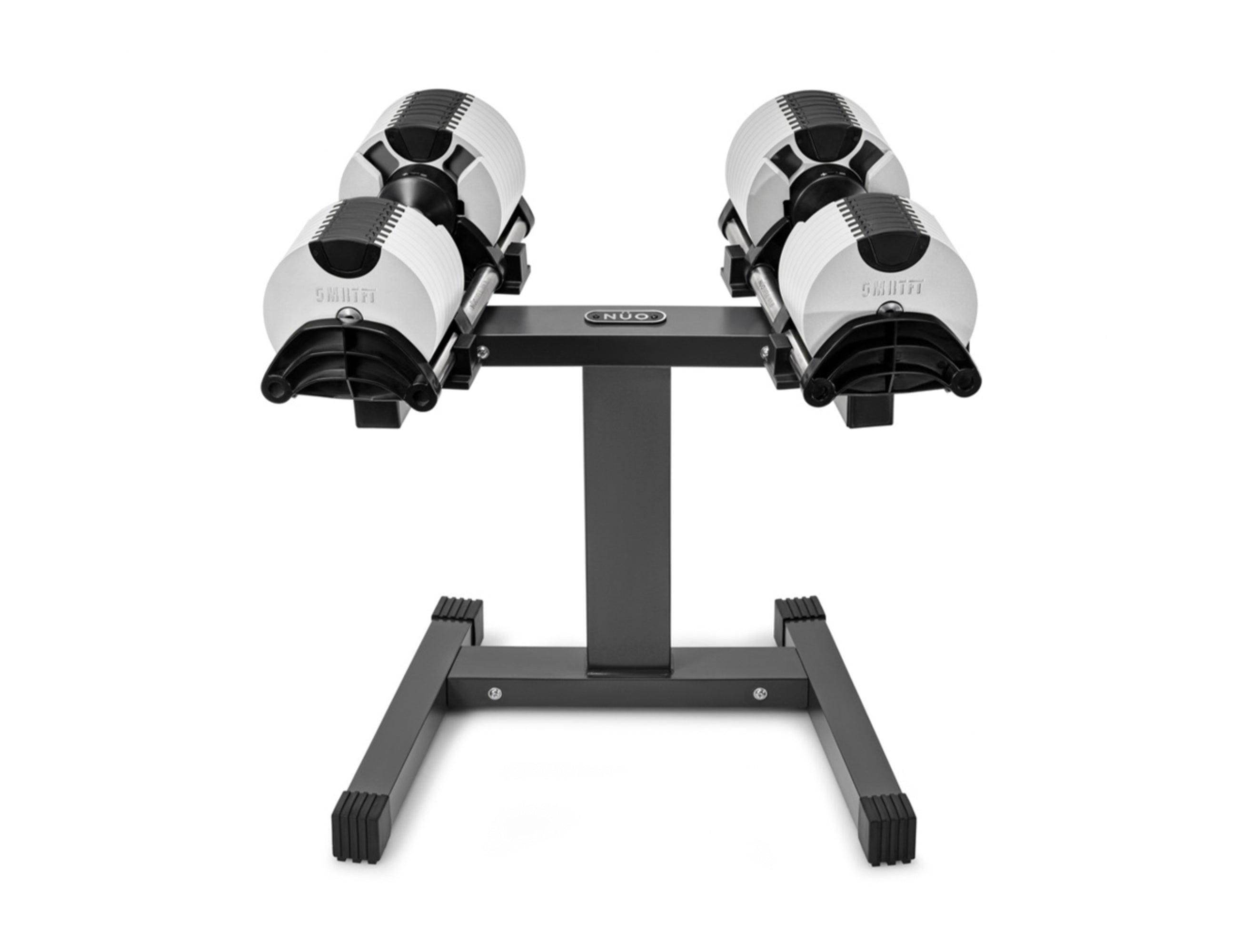 Black Rack For Adjustable Dumbbells & White Nüobell 80LB By SMRTFT