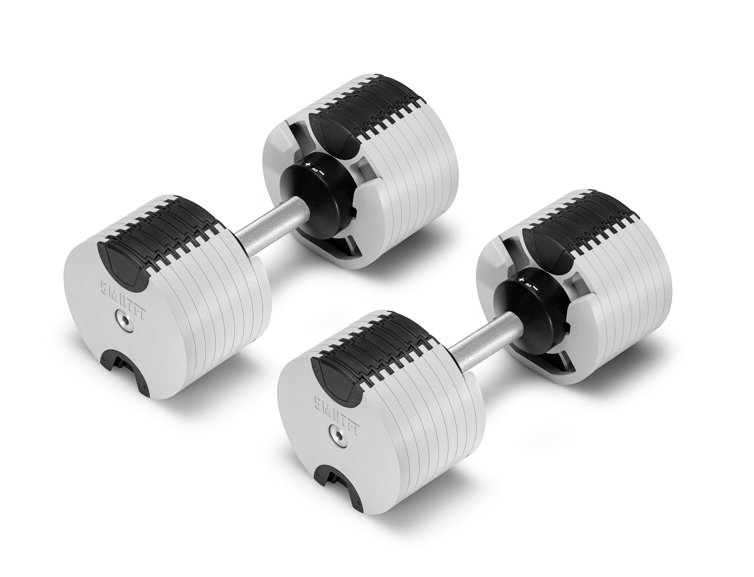 New White Adjustable Dumbbells Set | SMRTFT | Nüobell 80LB